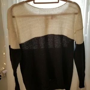 H&M Black and White Color Block Sweater